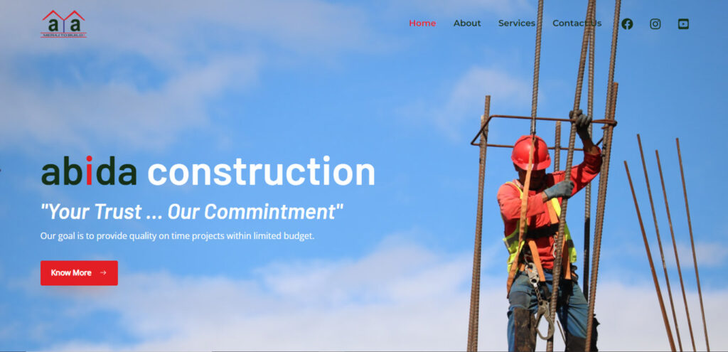 Abida Construction developed by Digibrink